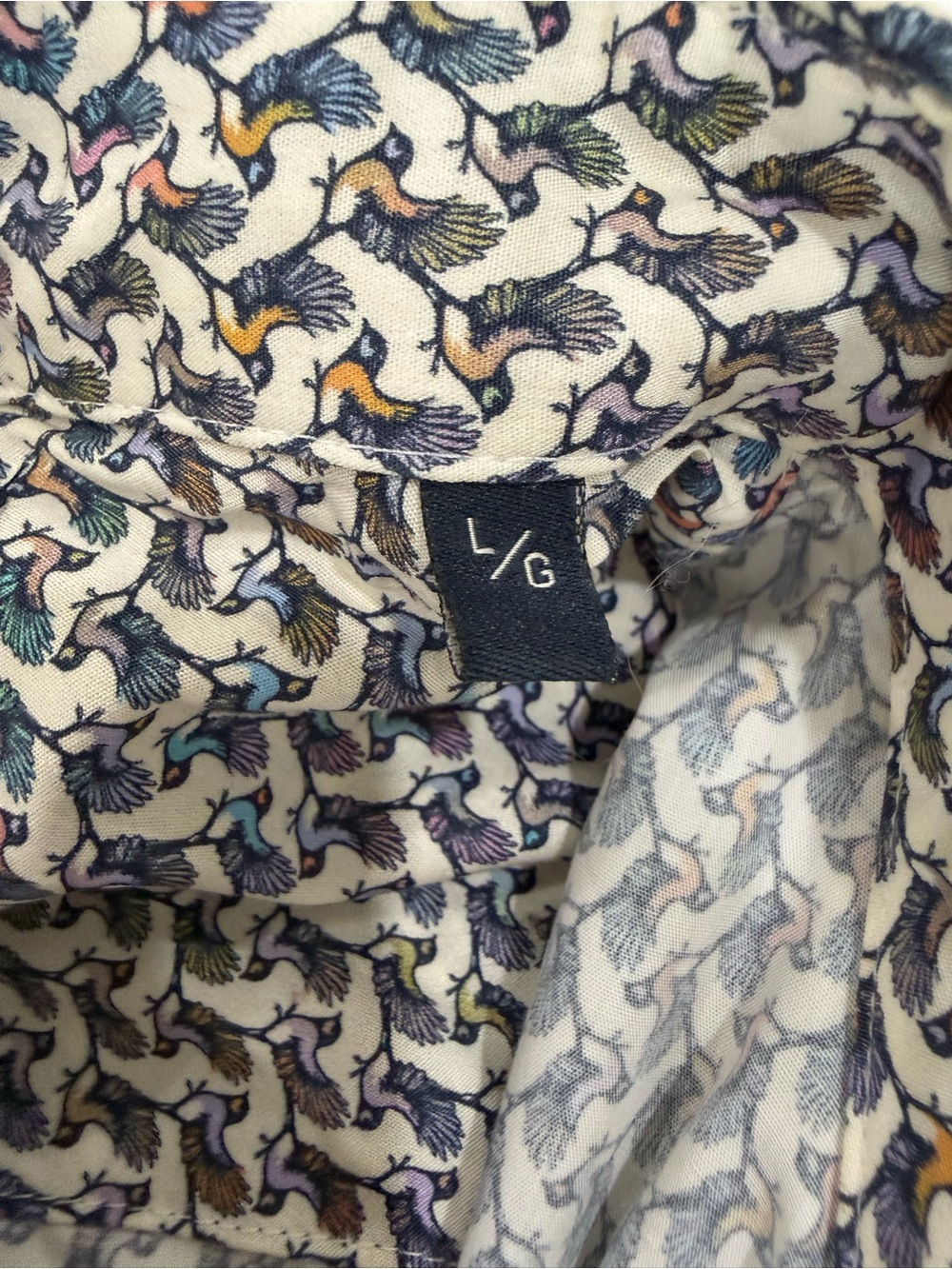Viyella Men’s L Bird Print 100% Cotton Short Sleeve Button-Down Made in Canada - Picture 10 of 10